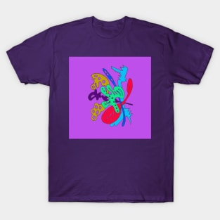 Abstract forms on purple T-Shirt